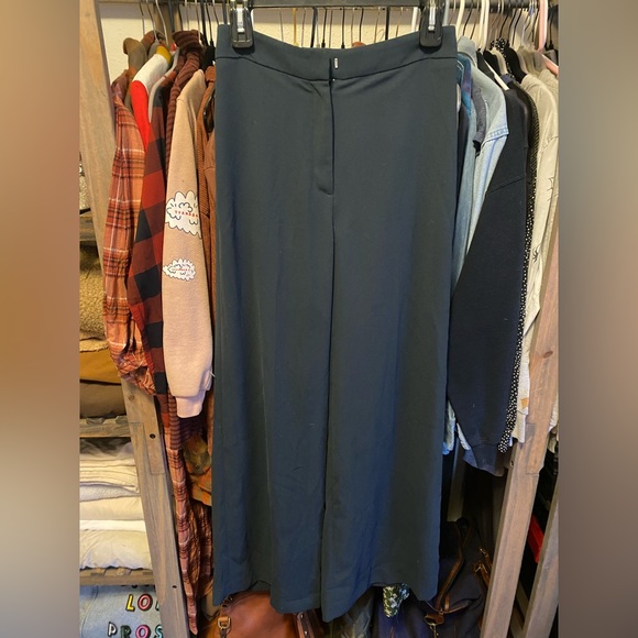 New Without Tags H&M Wide Leg Turquoise Slacks Size 4 - Picture 3 of 4